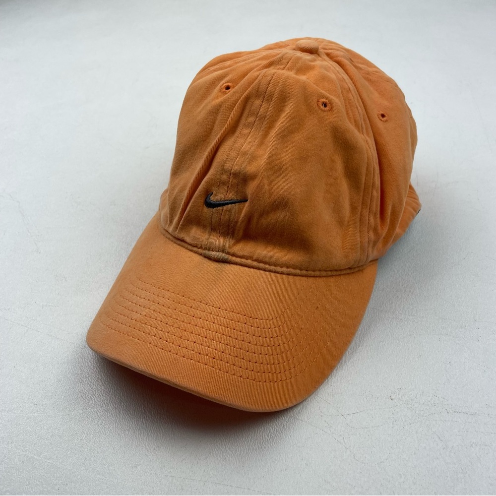 Vintage Nike Hat Mens Orange Nike Center Swoosh